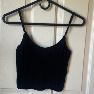 Abercrombie Women's Black Ribbed Cropped Top